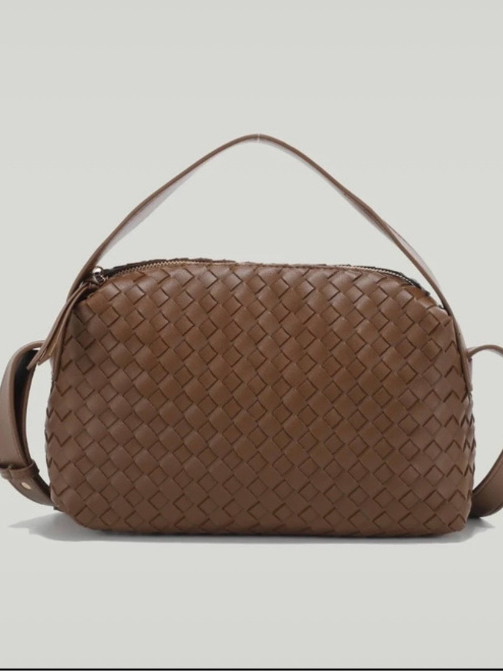 Brown Woven Handbag & Crossbody .